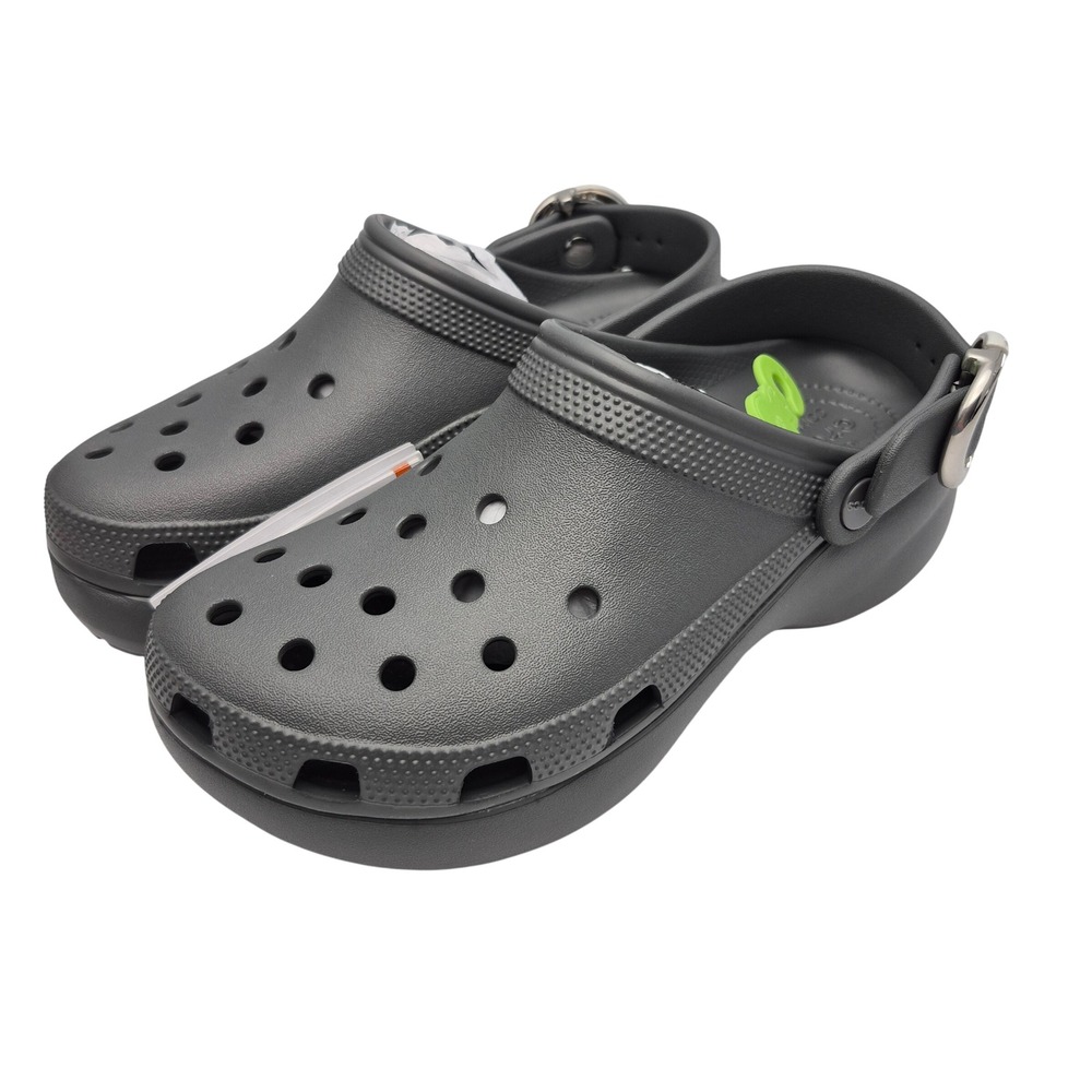 Crocs Classic Platform Dipped Buckle Clogs Women's Size 9 Shows Carbon Grey